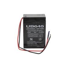 6v 4.5ah sla battery with wire leads (ub645wl)