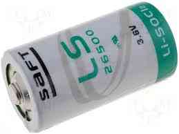Lithium battery saft ls 26500, c-size 3.6 volts