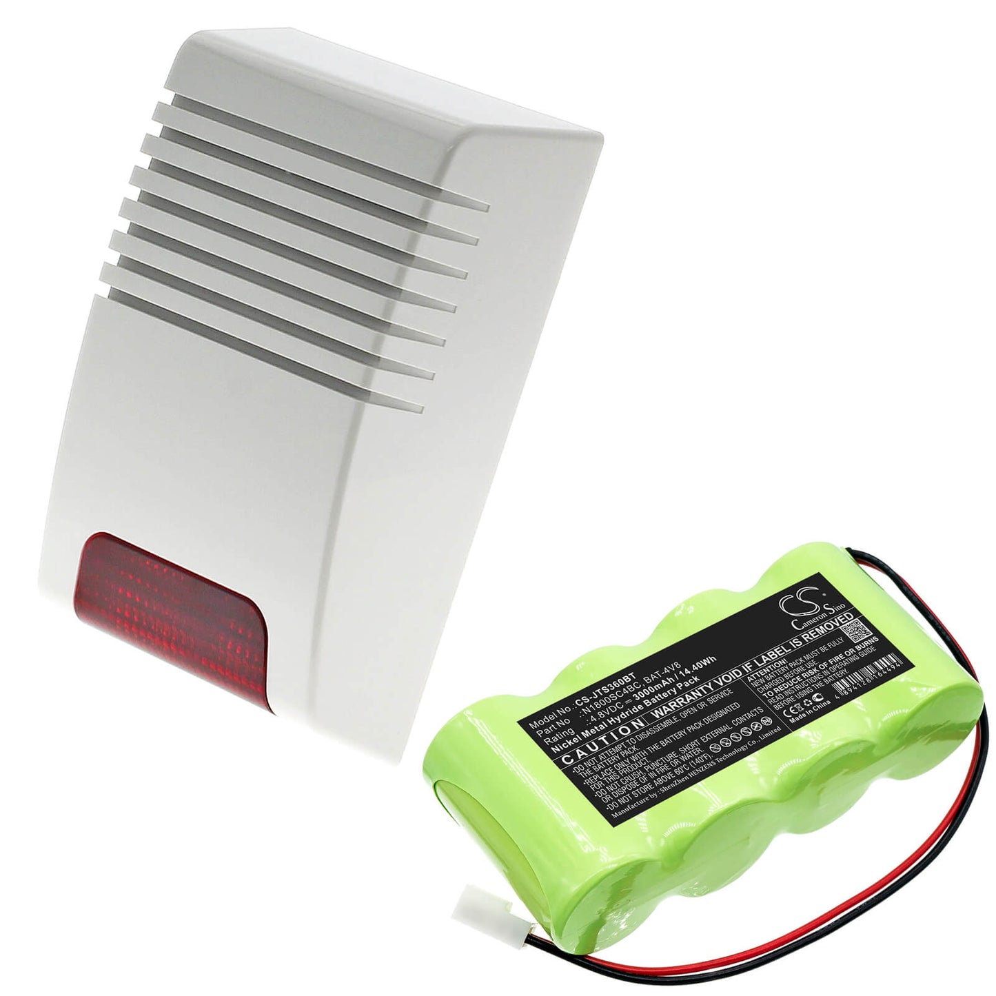 4.8V, 3000mAh, Ni-MH Battery fits Jablotron, Os-360a, Os-365a, 14.4Wh