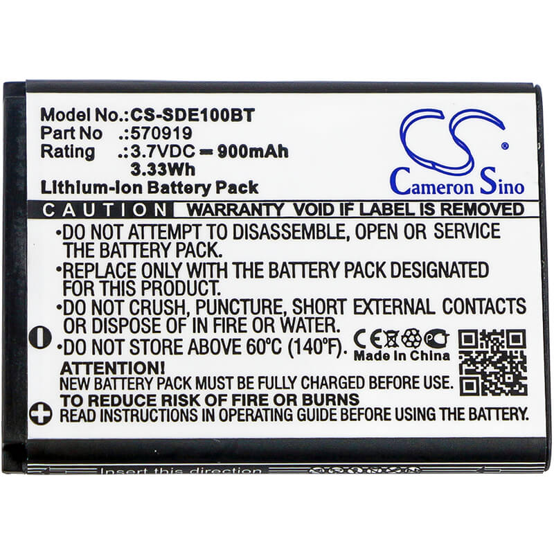 3.7V, 900mAh, Li-ion Battery fits Sedea, Elegant 10, S5, 3.33Wh