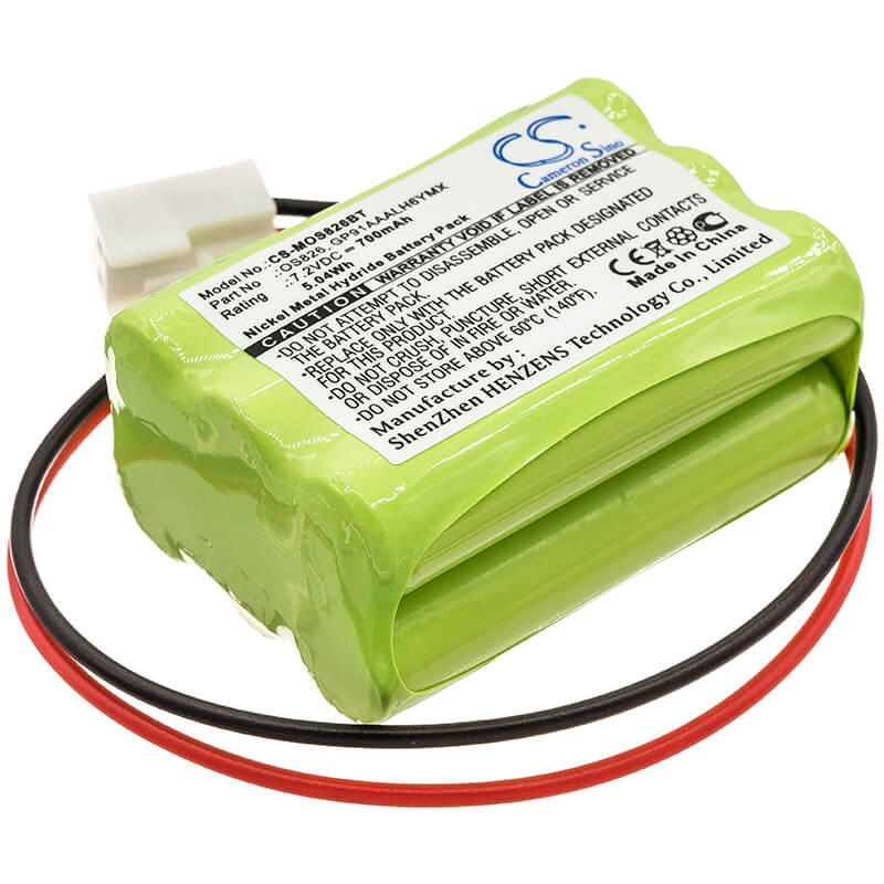 7.2V, 700mAh, Ni-MH Battery fits Marmitek, Proguard Os826 Siren, Proguard800 Siren, 5.04Wh
