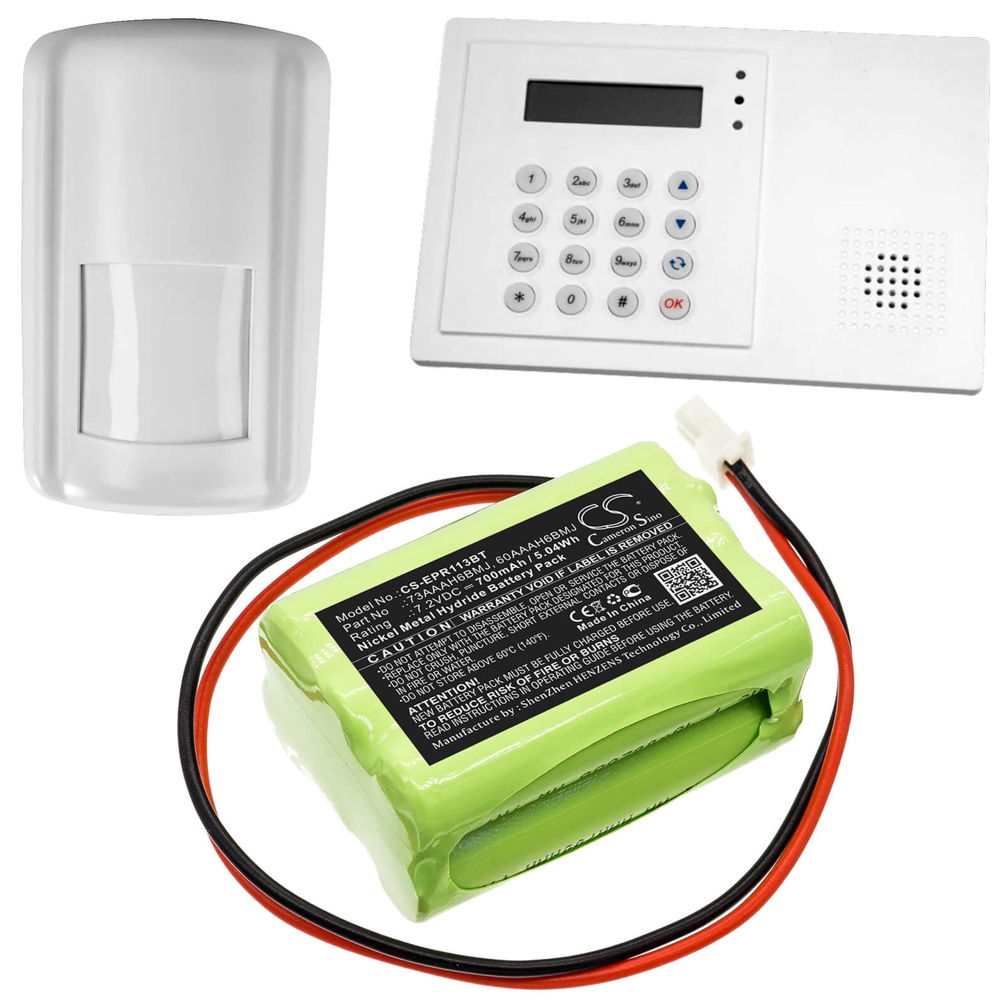 7.2V, 700mAh, Ni-MH Battery fits Electia, 1131 Dtmf, 1132 Gsm, 5.04Wh