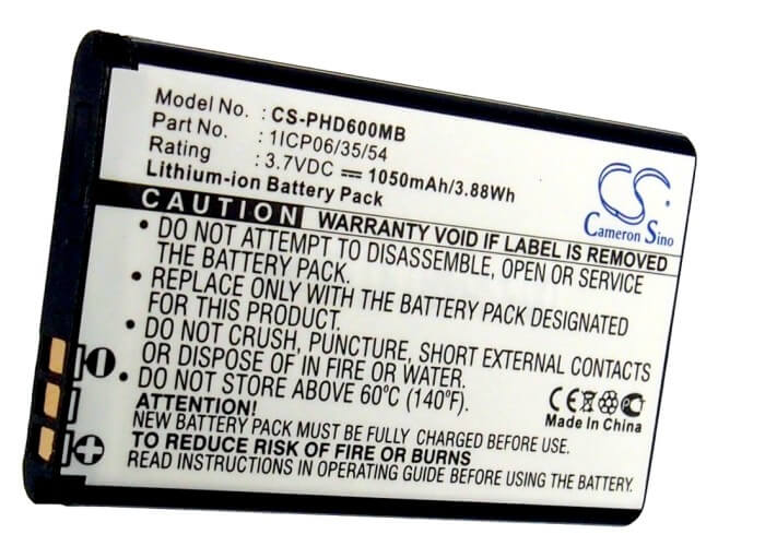 3.7V, 1050mAh, Li-ion Battery fits Topcom, Babyviewer 2500, Babyviewer 4500, 3.885Wh