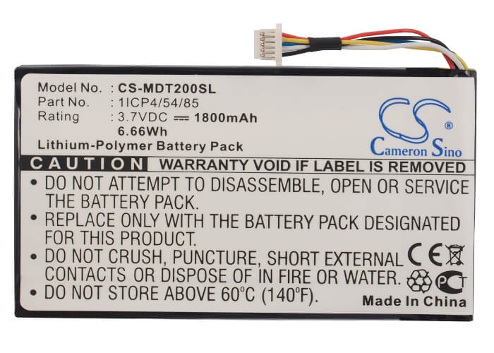 3.7V, 1800mAh, Li-Polymer Battery fits Ieimobile, Modat-200, 6.66Wh