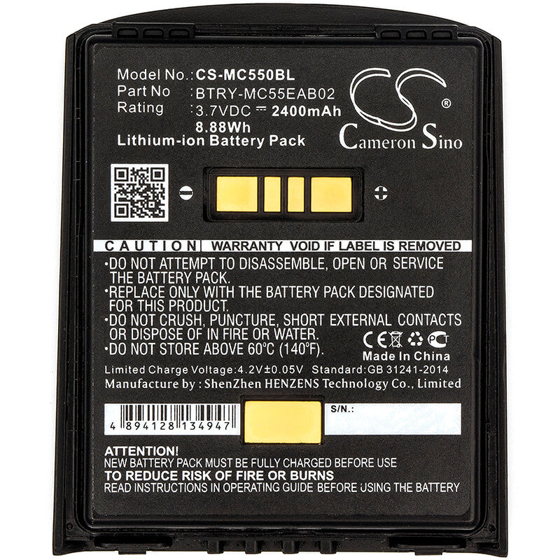 3.7V, 2400mAh, Li-ion Battery fits Symbol, Mc55, Mc5574, 8.88Wh