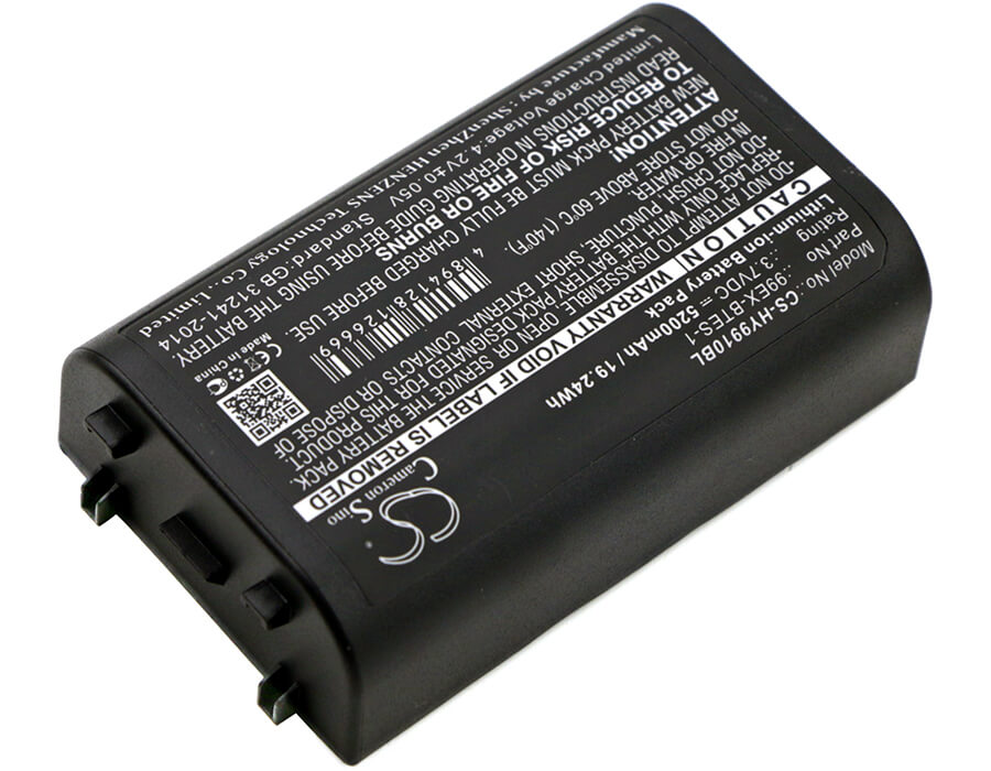 3.7V, 5200mAh, Li-ion Battery fits Dolphin, 99ex, 99ex-btec, 19.24Wh