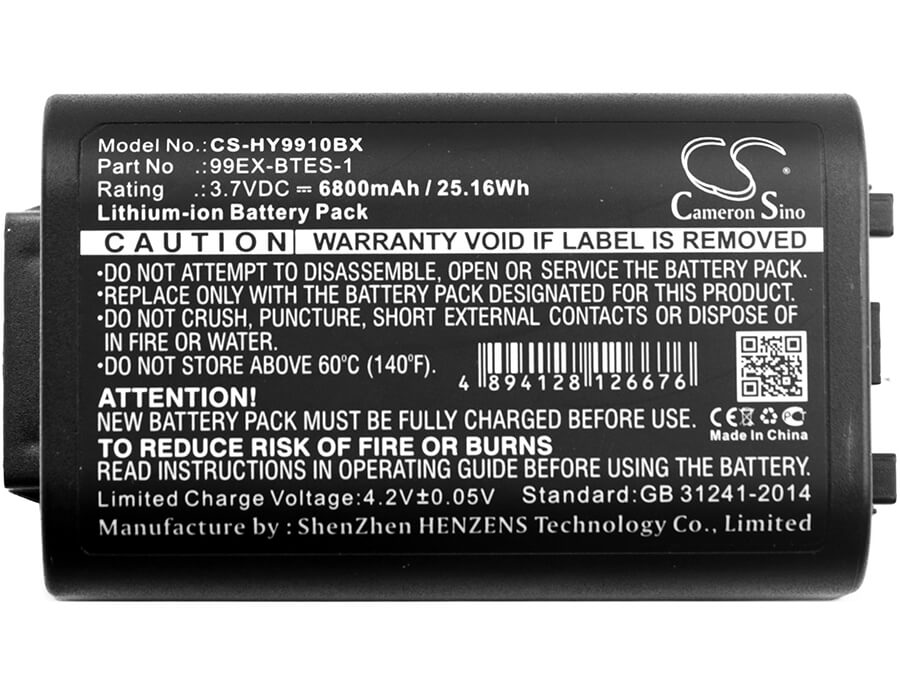 3.7V, 6800mAh, Li-ion Battery fits Honeywell, 99exhc, 99gx, 25.16Wh