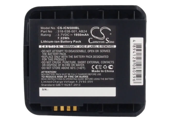 3.7V, 1950mAh, Li-ion Battery fits Intermec, Cn50, Cn51, 7.215Wh