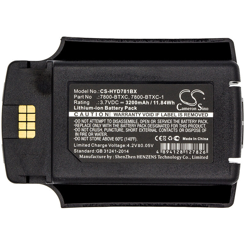 3.7V, 3200mAh, Li-ion Battery fits Dolphin, 7600, 7600 Ii, 11.84Wh
