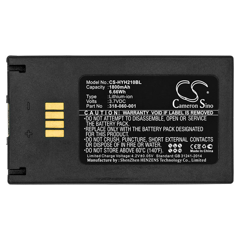 3.7V, 1800mAh, Li-ion Battery fits Honeywell, Ih21 Rfid, Ih21a0014, 6.66Wh