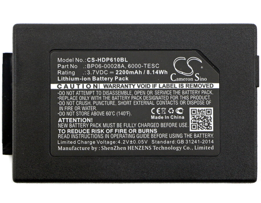 3.7V, 2200mAh, Li-ion Battery fits Dolphin, 6000lu1, 6100, 8.14Wh