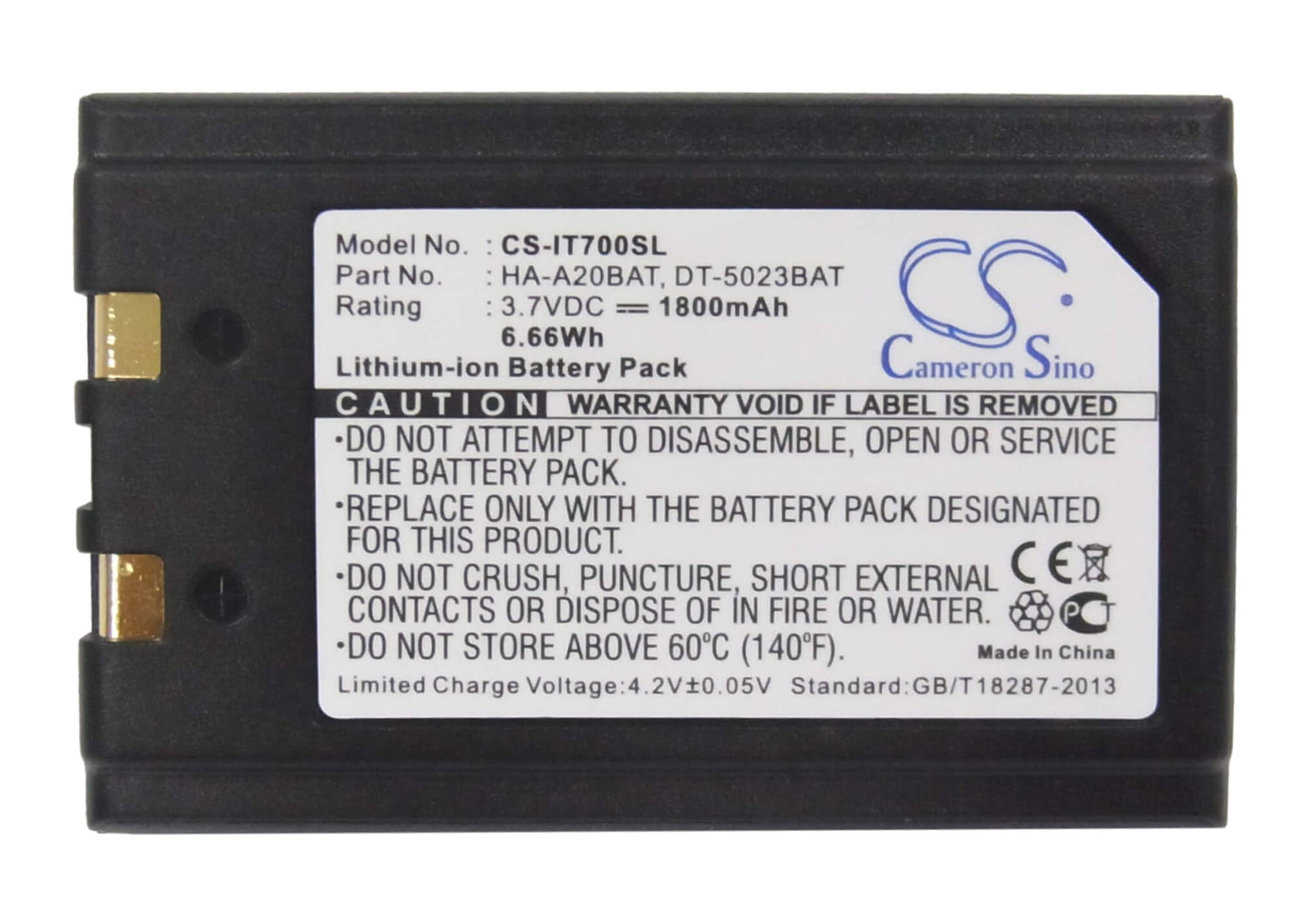 3.7V, 1800mAh, Li-ion Battery fits Banksys, Xentissimo, 6.66Wh