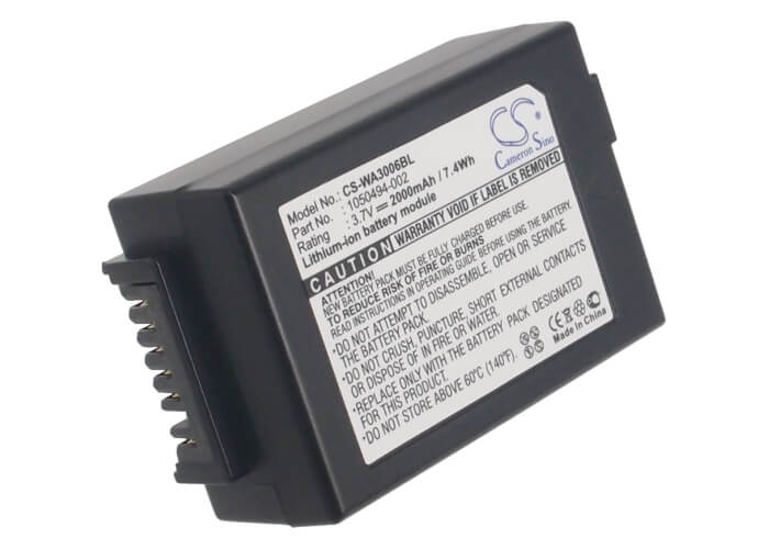 3.7V, 2000mAh, Li-ion Battery fits Psion, 1050494, 7525, 7.4Wh