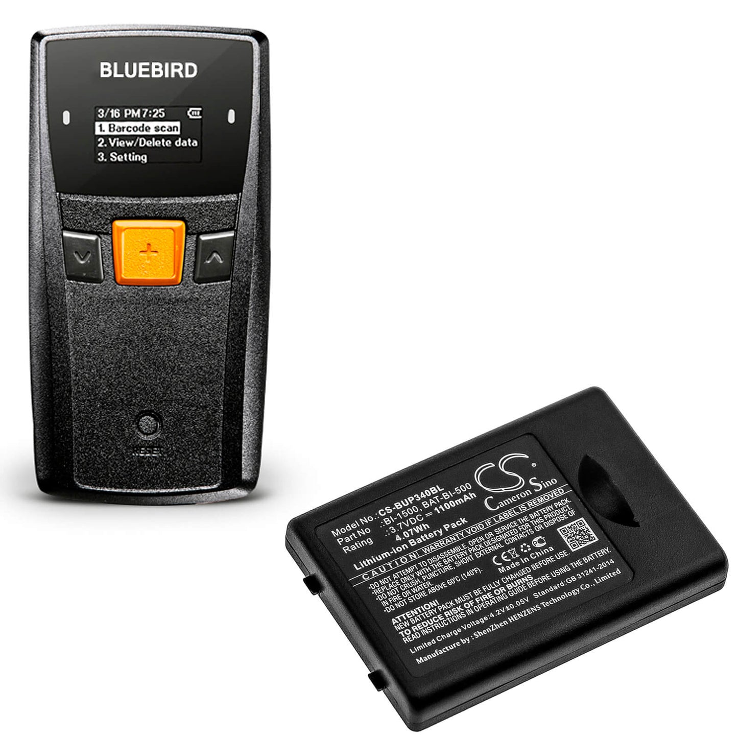 3.7V, 1100mAh, Li-ion Battery fits Bluebird, Eg-340, 4.07Wh