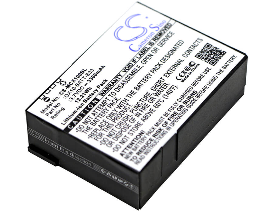 3.7V, 3300mAh, Li-ion Battery fits M3 Mobile, Orange, Ox10, 12.21Wh