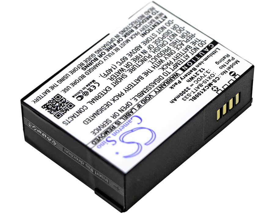 3.7V, 3300mAh, Li-ion Battery fits M3 Mobile, Orange, Ox10, 12.21Wh