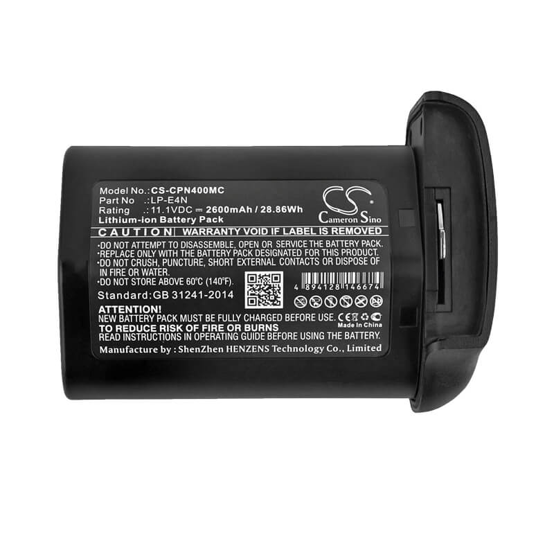 11.1V, 2600mAh, Li-ion Battery fits Canon, 1d Mark 3, 1d Mark 4, 28.86Wh