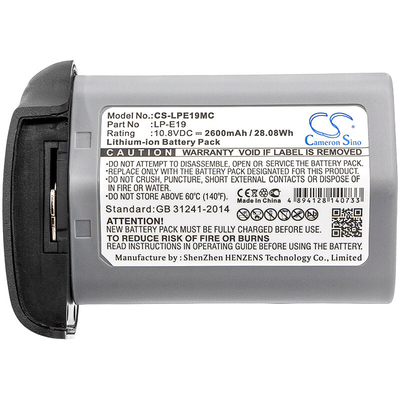 10.8V, 2600mAh, Li-ion Battery fits Canon, 1d Mark 3, 1d Mark 4, 28.08Wh