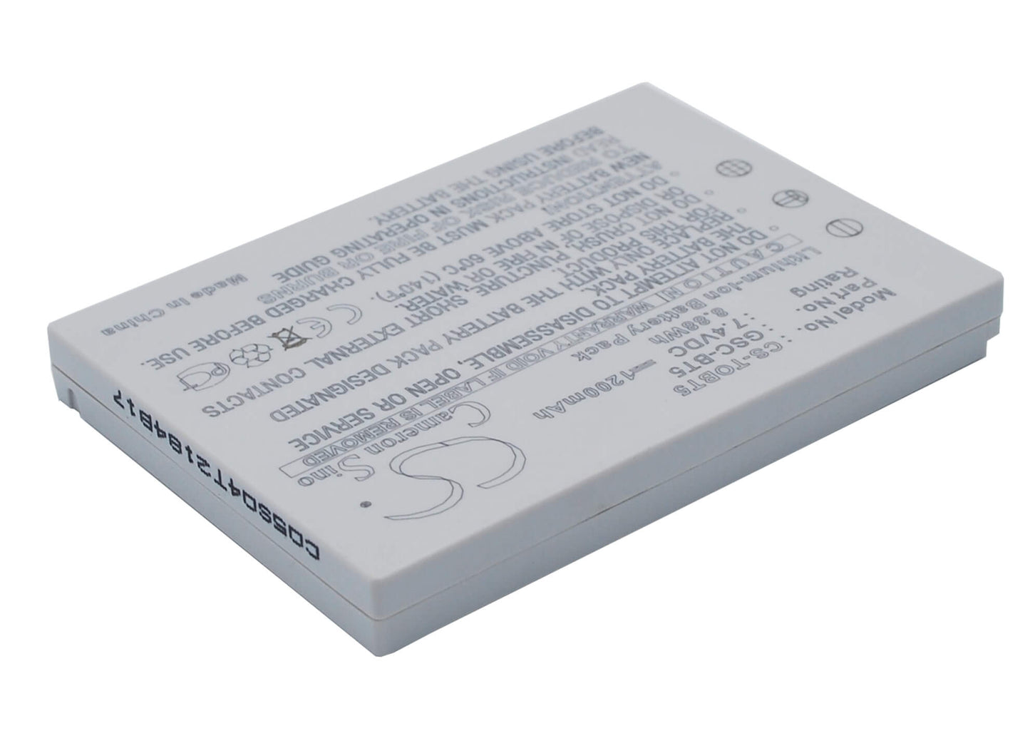7.4V, 1200mAh, Li-ion Battery fits Toshiba, Gigashot Gsc-r30, Gigashot Gsc-r30au, 8.88Wh