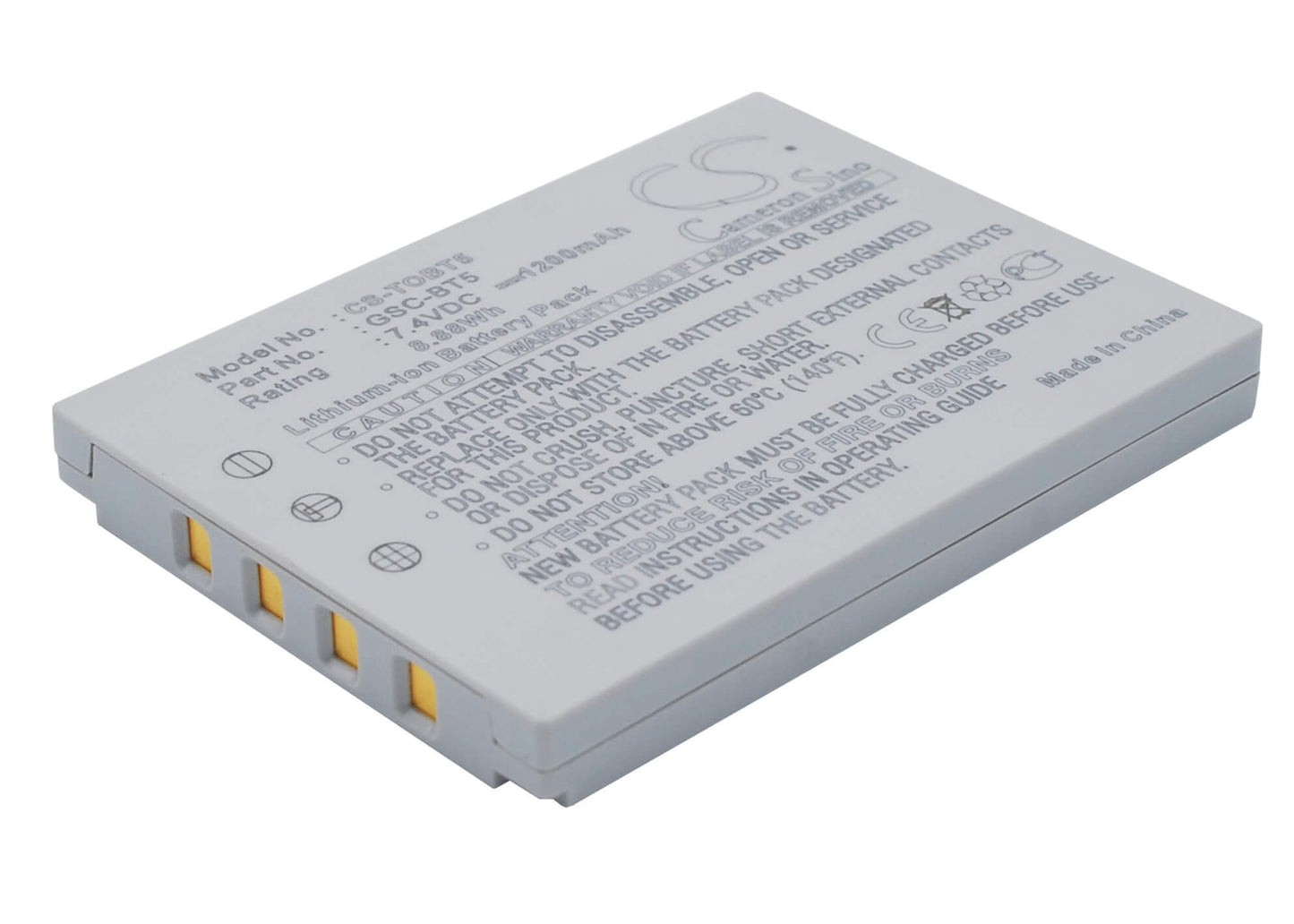 7.4V, 1200mAh, Li-ion Battery fits Toshiba, Gigashot Gsc-r30, Gigashot Gsc-r30au, 8.88Wh