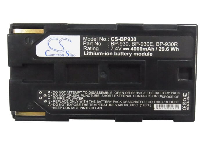 7.4V, 4000mAh, Li-ion Battery fits Canon, C2, Dm-mv1, 29.6Wh