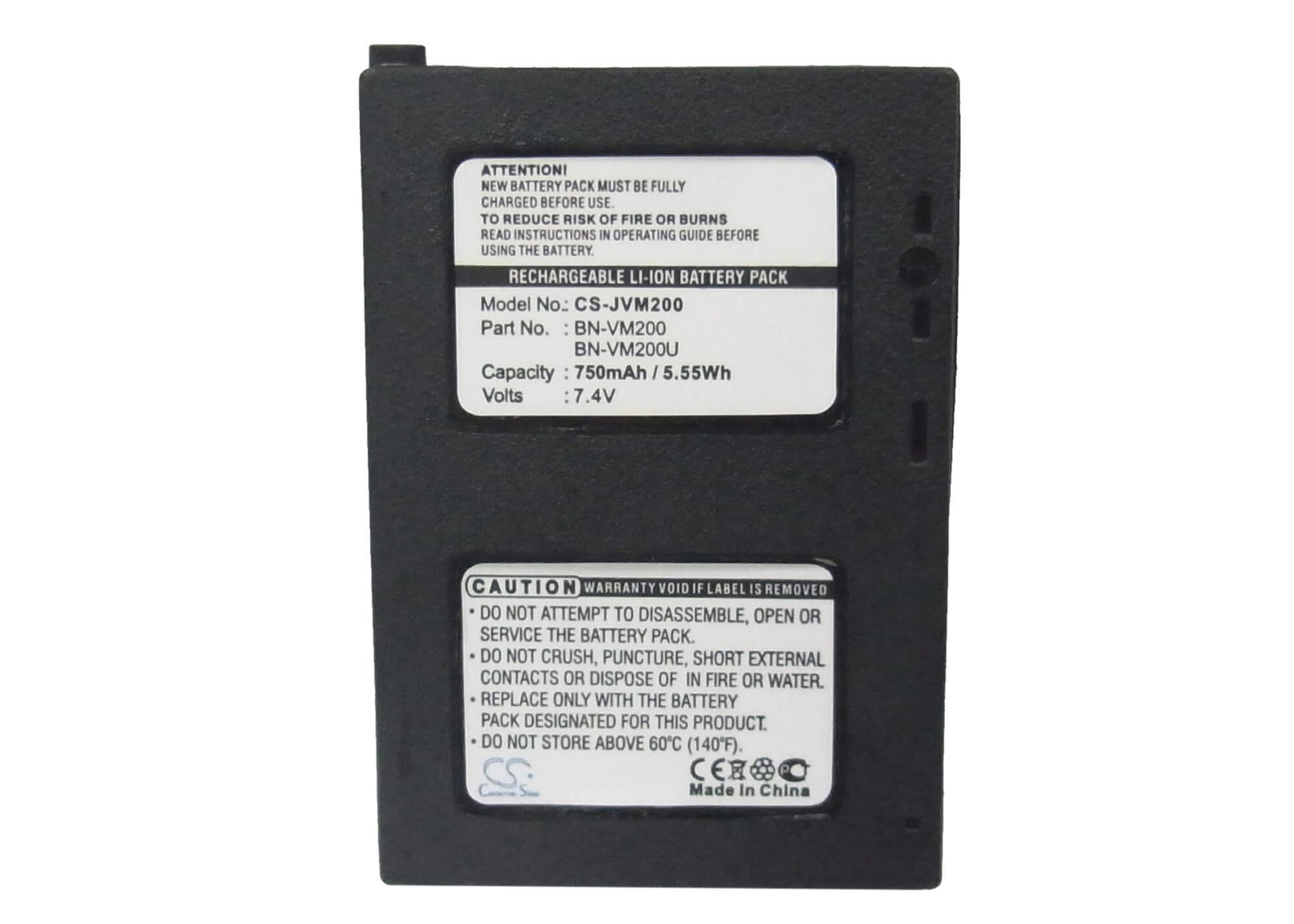 7.4V, 750mAh, Li-ion Battery fits Jvc, Gz-mc100, Gz-mc100ek, 5.55Wh