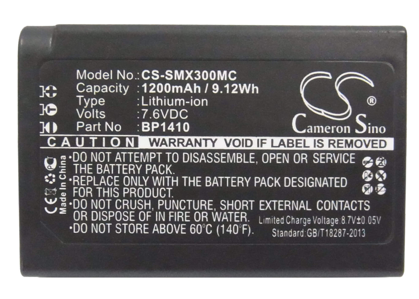 7.6V, 1200mAh, Li-ion Battery fits Samsung, Nx30, Wb2200, 9.12Wh