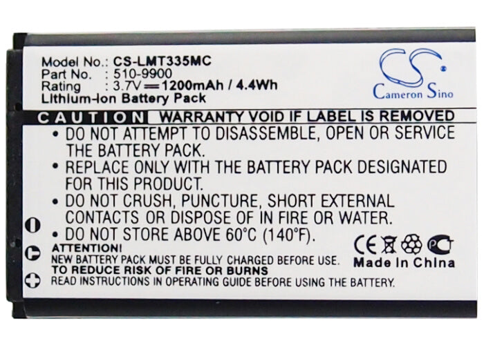 3.7V, 1200mAh, Li-ion Battery fits Liquid Image, Impact 365, Impact 367, 4.44Wh