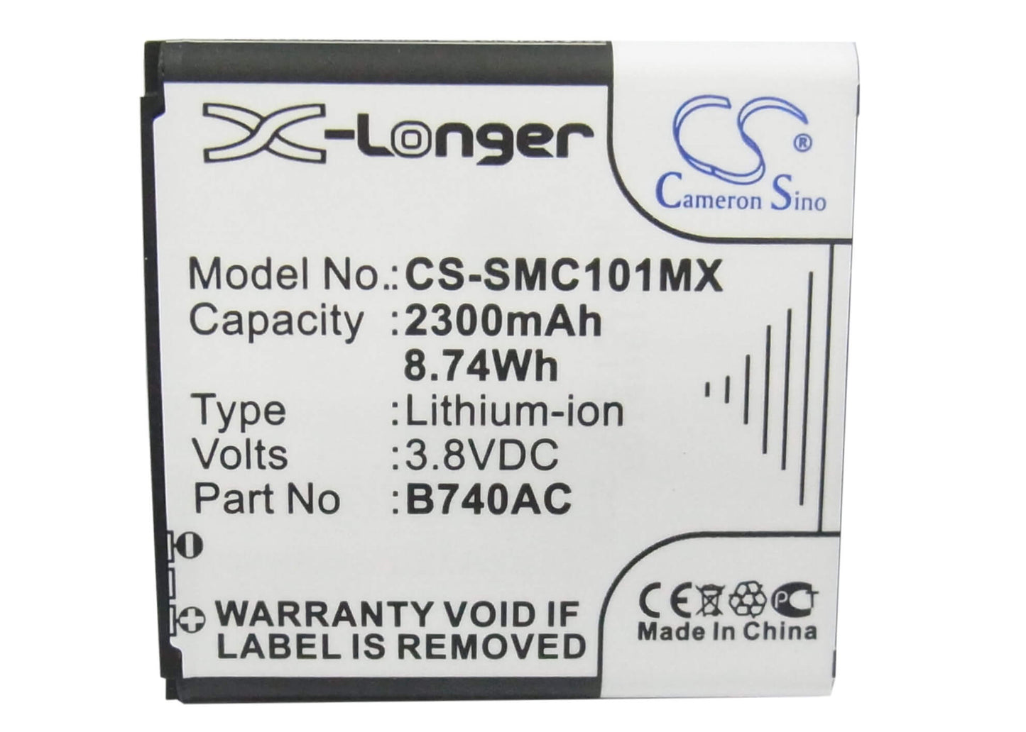 3.8V, 2300mAh, Li-ion Battery fits Samsung, Galaxy K, Galaxy S4 Zoom Lte, 8.74Wh