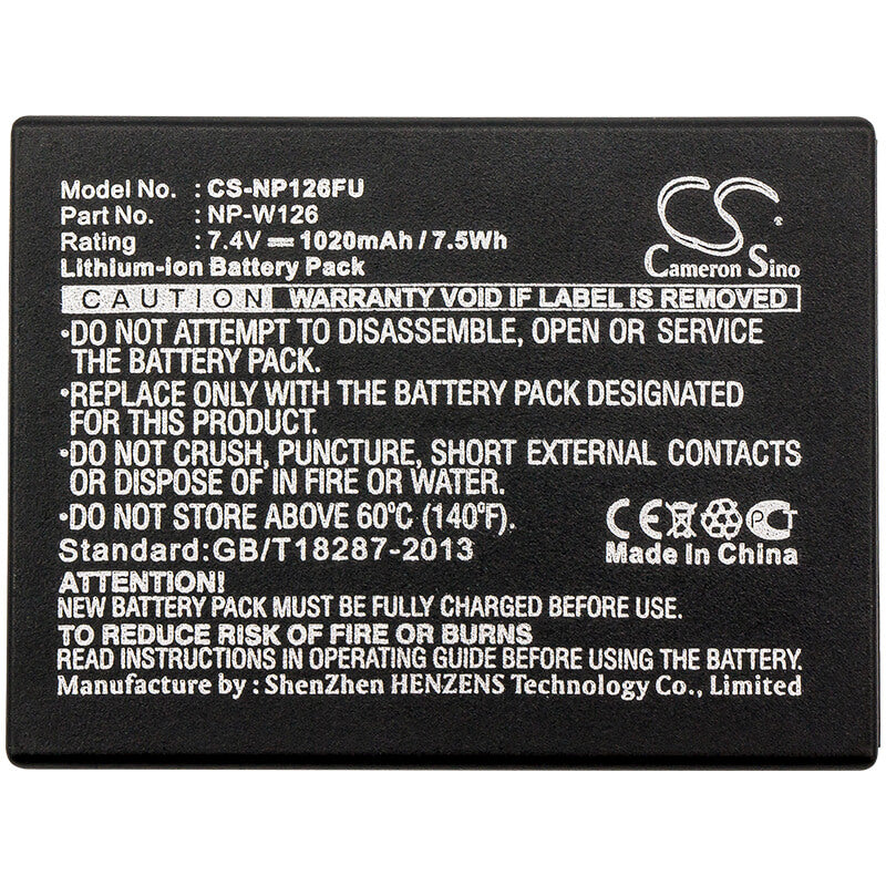 7.4V, 1020mAh, Li-ion Battery fits Fujifilm, Finepix Hs30, Finepix Hs30exr, 7.548Wh