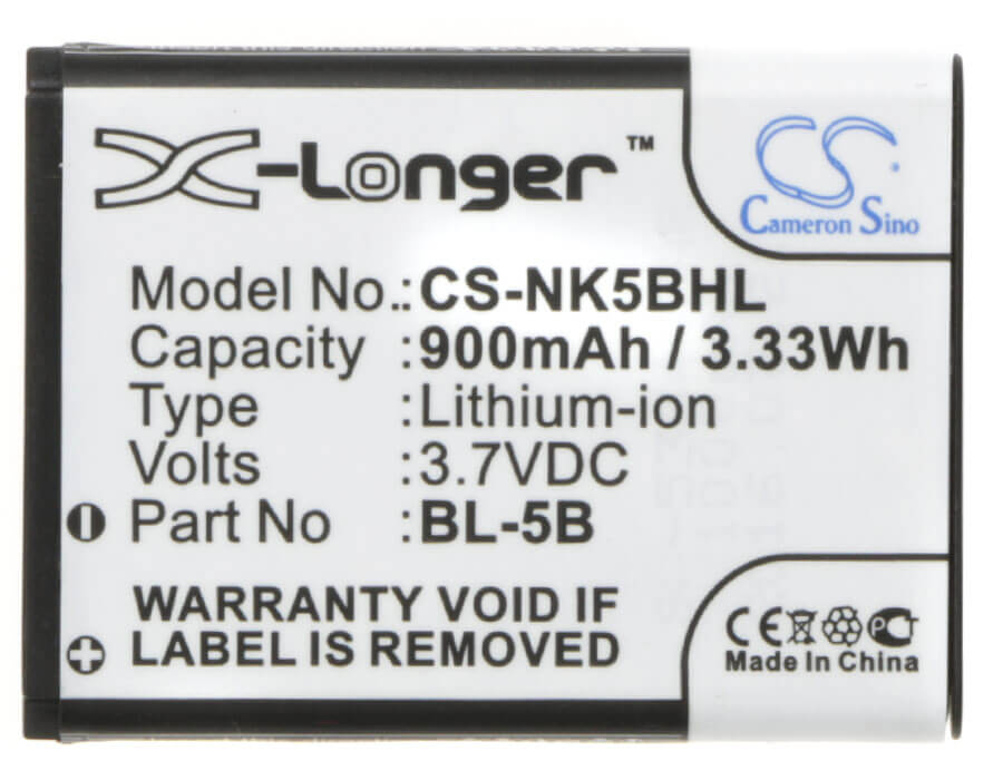 Camera 3.7V, 900mAh, Li-ion Battery fits Maxcom, Mm131, 3.33Wh