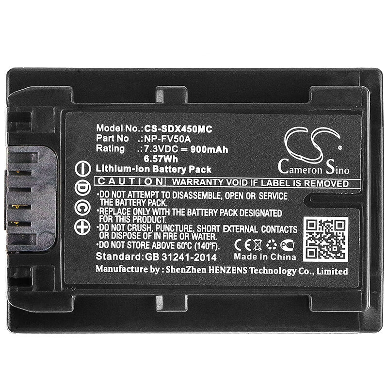 7.3V, 900mAh, Li-ion Battery fits Sony, Fdr-ax33, Fdr-ax40, 6.57Wh