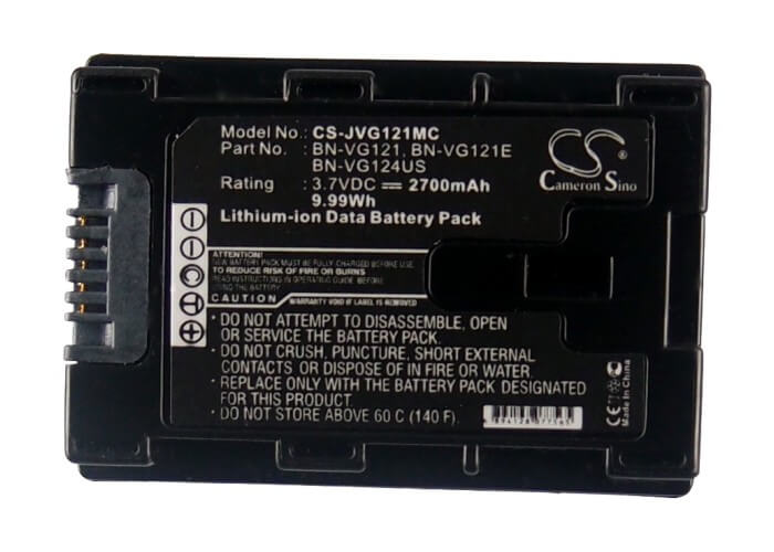 3.7V, 2700mAh, Li-ion Battery fits Jvc, Gz-e10, Gz-e100, 9.99Wh