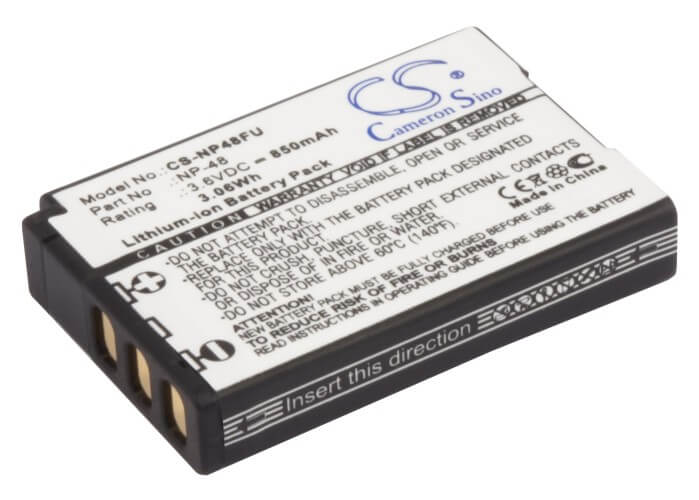 3.6V, 850mAh, Li-ion Battery fits Fujifilm, Xq1, Xq2, 3.06Wh