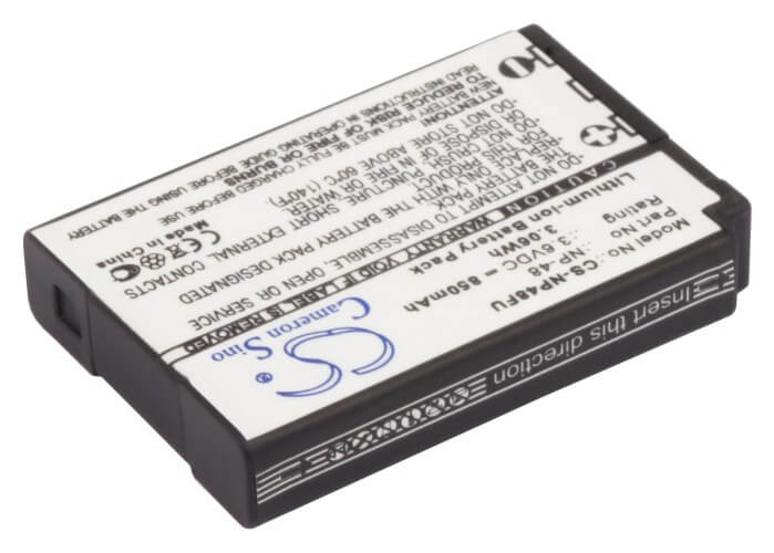 3.6V, 850mAh, Li-ion Battery fits Fujifilm, Xq1, Xq2, 3.06Wh