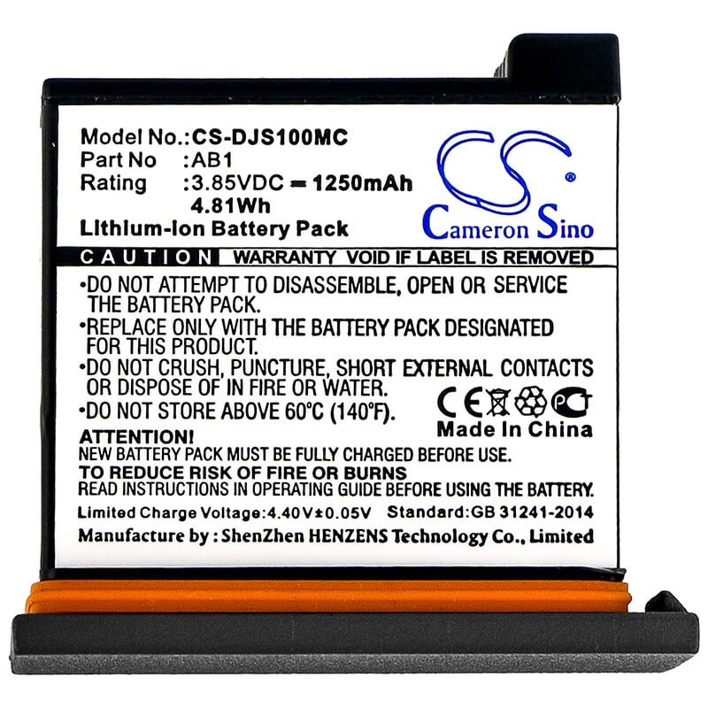 3.85V, 1250mAh, Li-ion Battery fits Dji, Osmo Action, 4.8125Wh