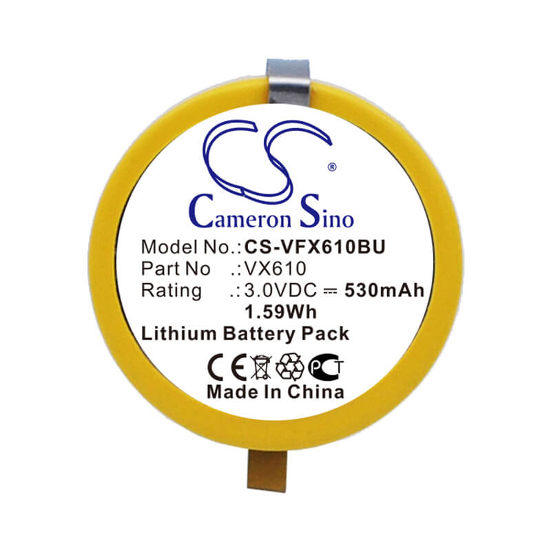 3.0V, 530mAh, Lithium Battery fits Verifone, Vx610, Vx610 Wireless Credit Card Mac, 1.59Wh
