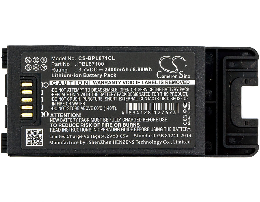 3.7V, 2400mAh, Li-ion Battery fits Spectralink, Pbl87410, Pivot 8741, 8.88Wh
