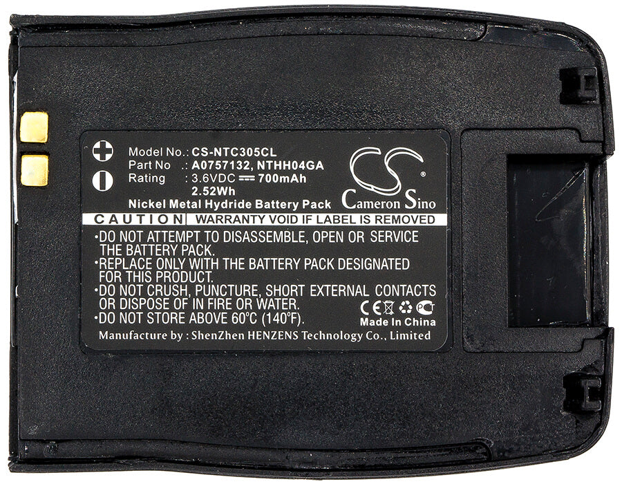 3.6V, 700mAh, Ni-MH Battery fits Nortel, A0628271, A0667371, 2.52Wh