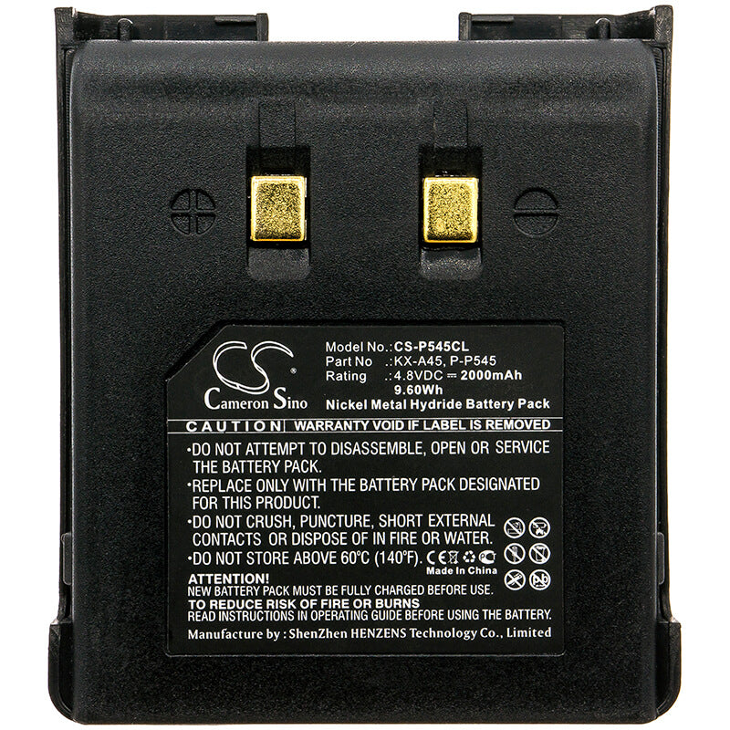 4.8V, 2000mAh, Ni-MH Battery fits Panasonic, A48ar, A48bl, 9.6Wh