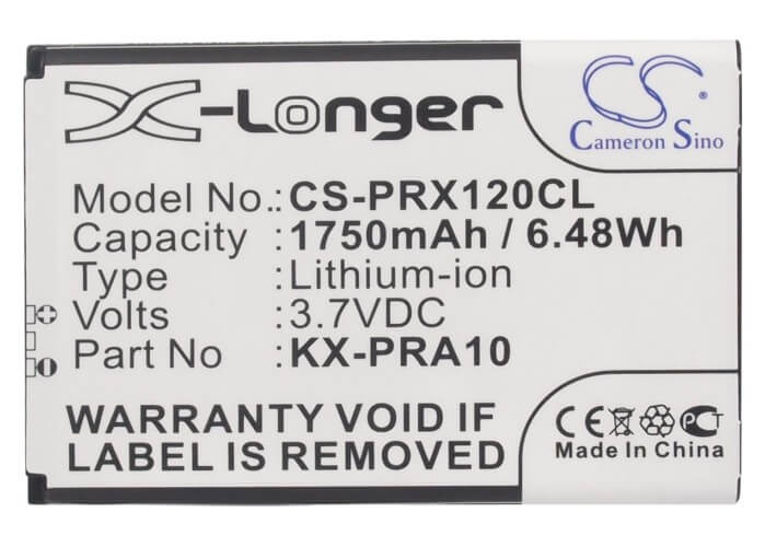 3.7V, 1750mAh, Li-ion Battery fits Panasonic, Kx-prx110, Kx-prx110gw, 6.475Wh