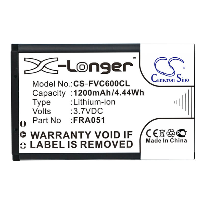 3.7V, 1200mAh, Li-ion Battery fits Fritz!fon, C6, C6 Dect, 4.44Wh