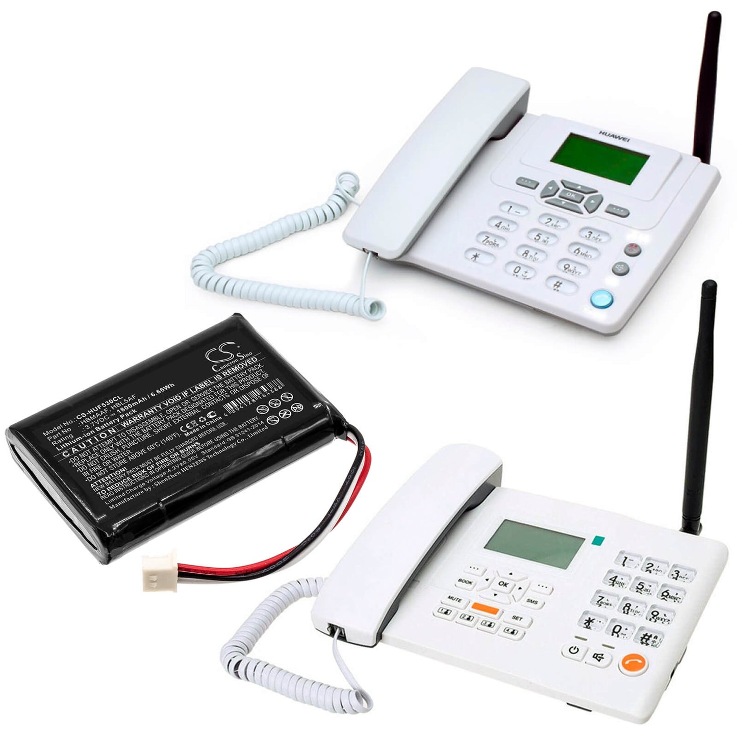 3.7V, 1800mAh, Li-ion Battery fits Huawei, Ets5623, F202, 6.66Wh