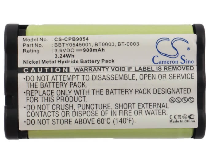 3.6V, 900mAh, Ni-MH Battery fits Interstate, Tel0023, 3.24Wh