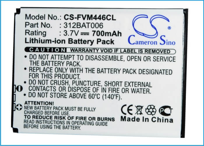 3.7V, 700mAh, Li-ion Battery fits Fritz!fon, 2000 2446, Avm 2000 2446, 2.59Wh
