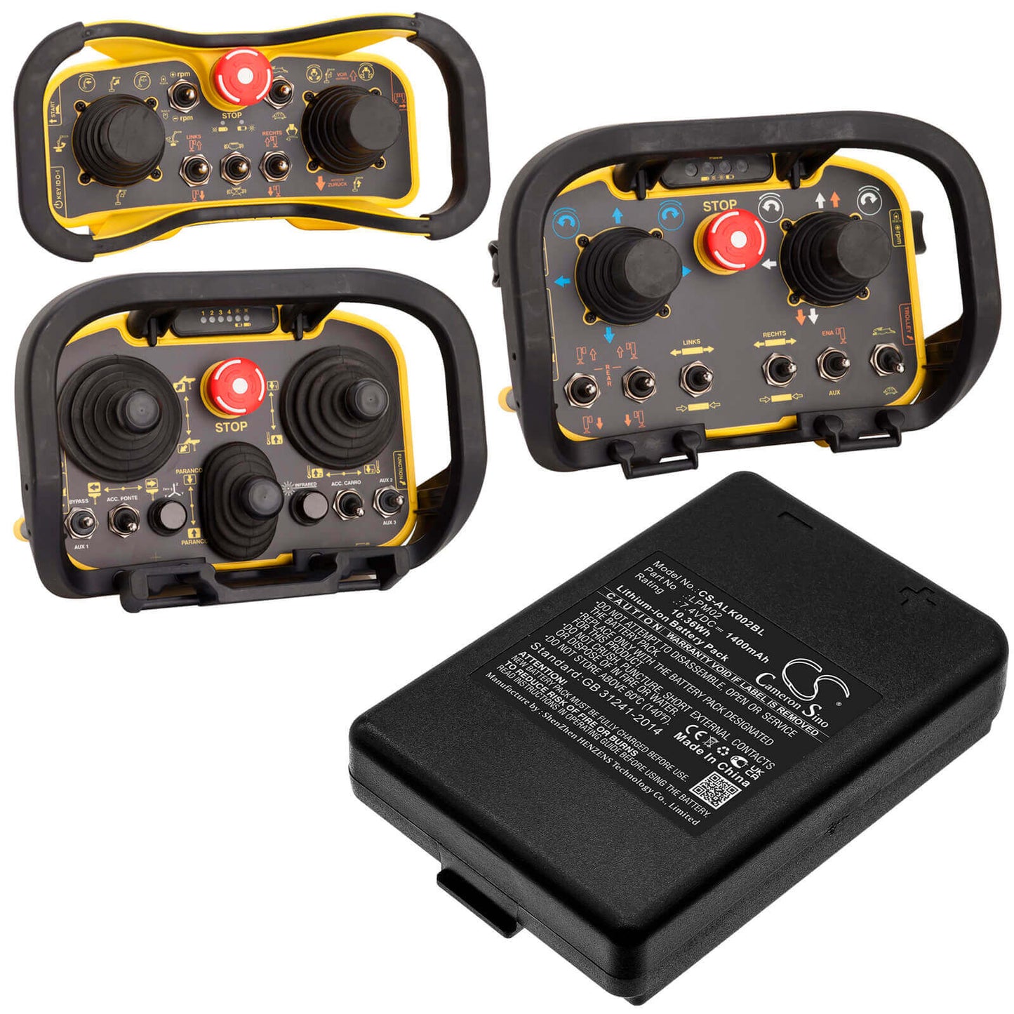 7.4V, 1400mAh, Li-ion Battery fits Autec, Ajm, Ajr, 10.36Wh