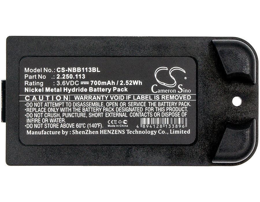 3.6V, 700mAh, Ni-MH Battery fits Nbb, 22501113, Planar-c, 2.52Wh