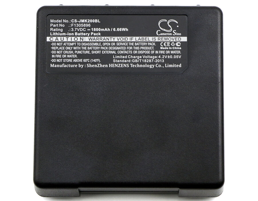 3.7V, 1800mAh, Li-ion Battery fits Jay, Beta6 Two-way Radio, Gama10 Remote Control Security, 6.66Wh