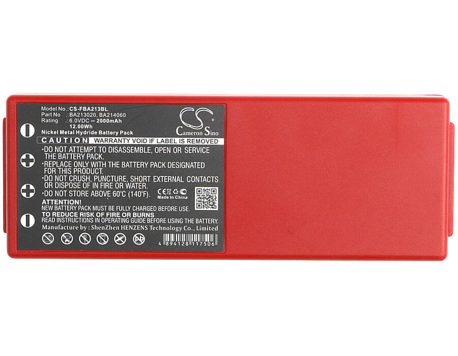Red, 6.0V, 2000mAh, Ni-MH Battery fits Liebherr, Funkst, 12Wh