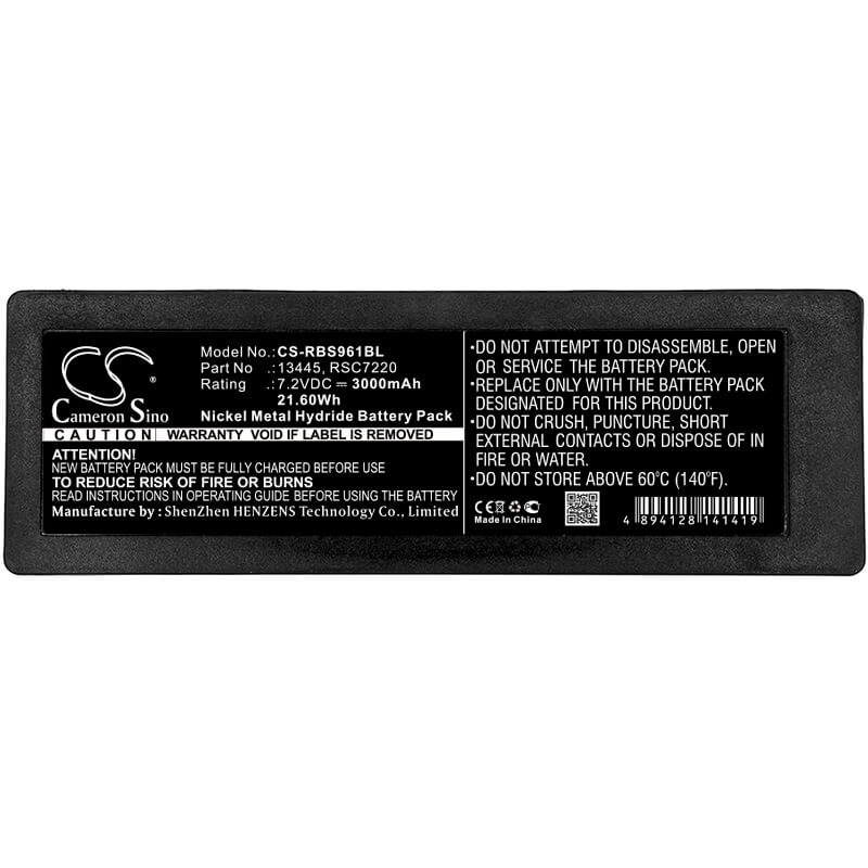 7.2V, 3000mAh, Ni-MH Battery fits Scanreco, 590, 592, 21.6Wh